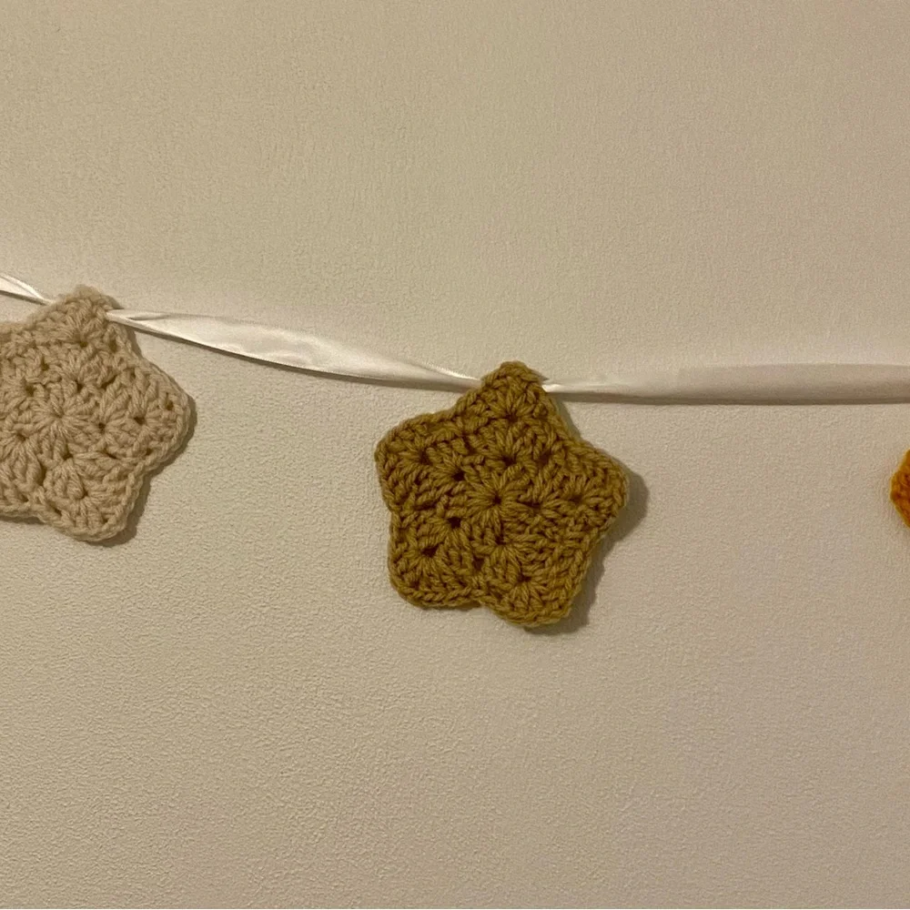 Crochet Star garland multi color
